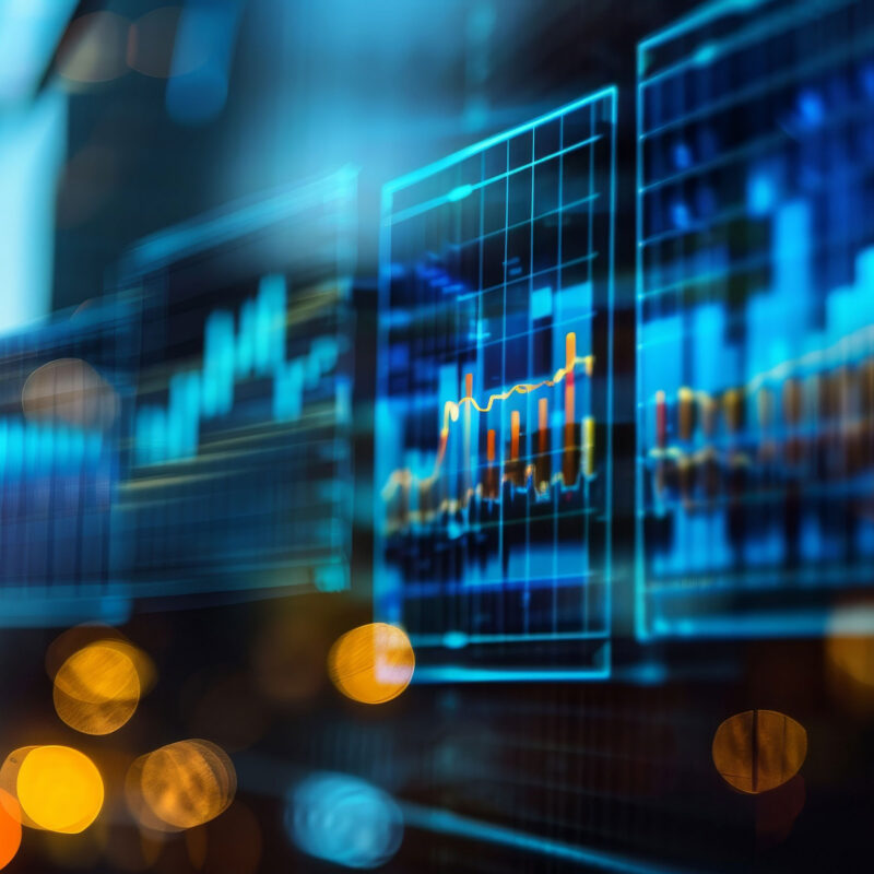 Graphs with a blurred overlay effect